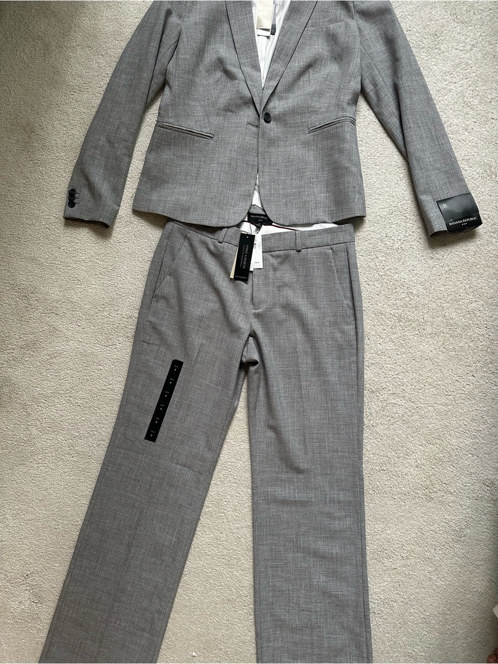 Banana Republic Women's Gray Tailored Pantsuit - Light Gray